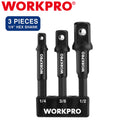 WORKPRO 3PCS Socket Adapter Extension Sets 1/4 3/8 1/2-Inch Drive 1/4"