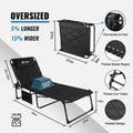 VILLEY Foldable Padded Chaise Lounge Camping Cot Patio Lounge Chair with Cushion