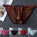 Men Mesh Underwear Jacquard Briefs Low-rise Jacquard Mesh Stretch