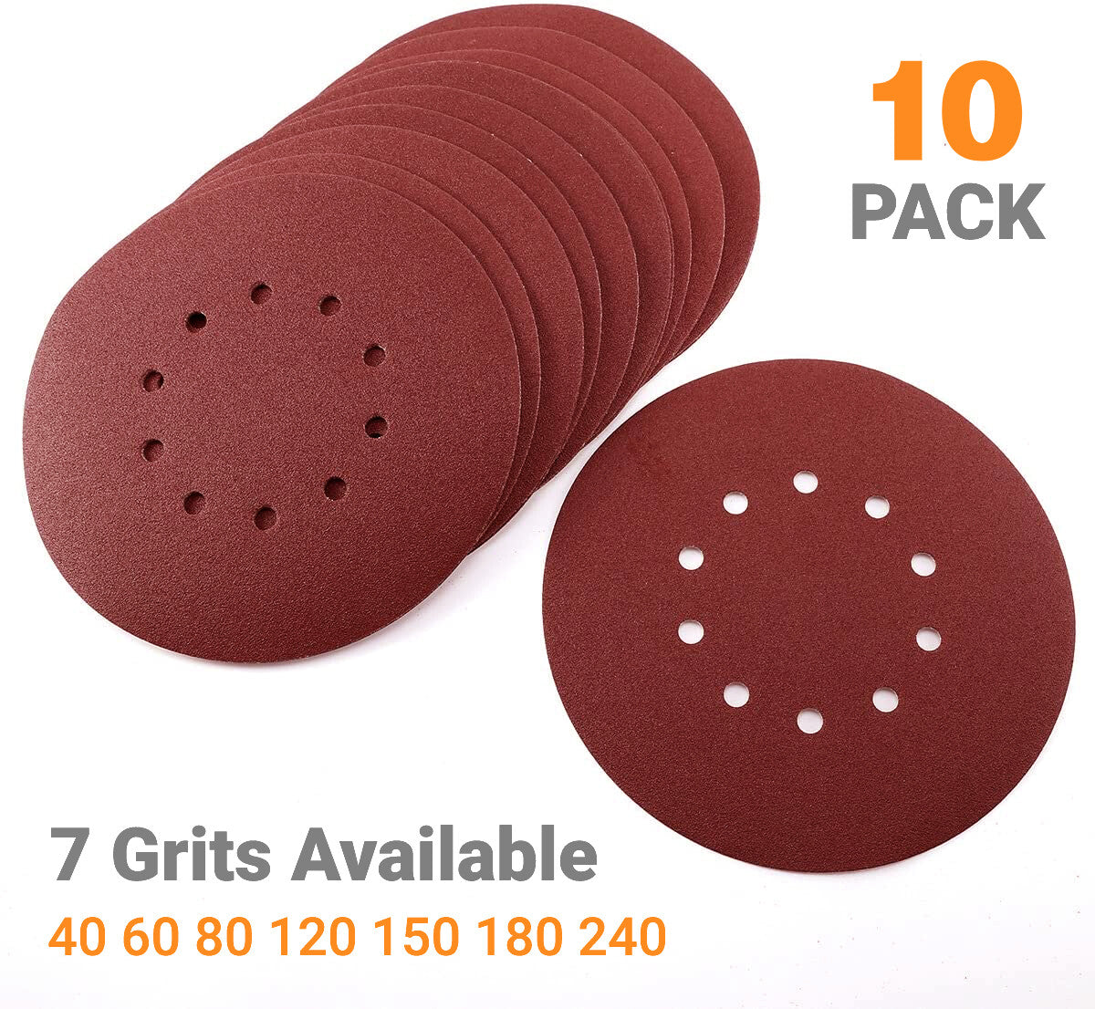 9 inch Sanding Disc Drywall Sander Paper Hook Loop 10-Hole 40 60 80
