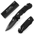 Flissa Folding Pocket Knife Glass Breaker Seatbelt Cutter Survival