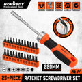 25 Security Torx Screwdriver Bit Set T5-T40 1/4" Ratcheting Magnetic