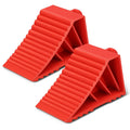 7"l X 3.4"w X 3.95"h 8000lbs Capacity Red Stackable Wheel Chock With