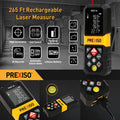 PREXISO 265Ft Rechargeable Laser Measure w/Multi-Measur<wbr/>ement Units M/in/Ft steel