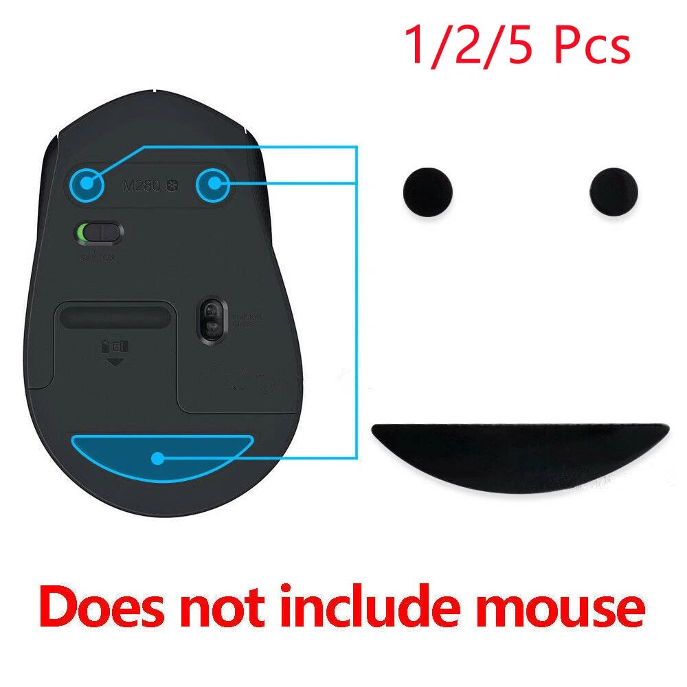 1/2/5 Set 0.6mm Mouse Mic Skates Pads Feet For Logitech M280 M275