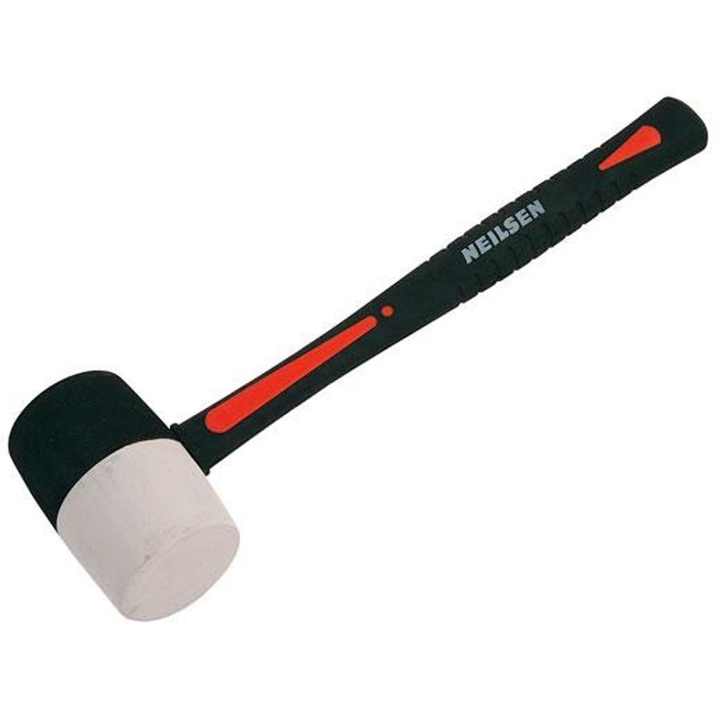 Neilsen 16oz Rubber Hammer Mallet Hardwood Shaft by Neilsen