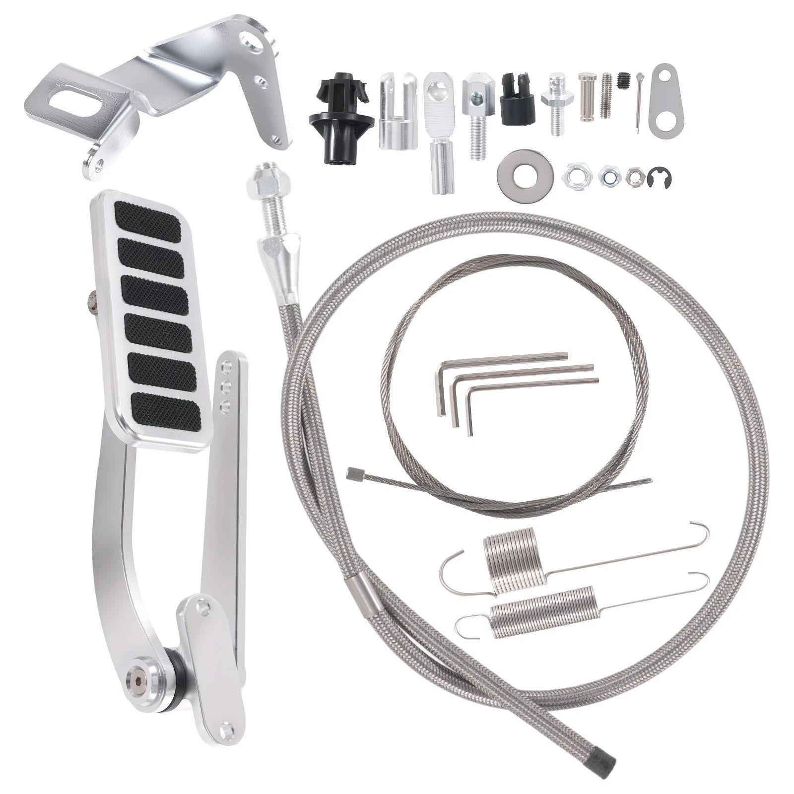 Street Hot Rod Racing Gas Pedal Throttle Brake W/ Throttle Cable &