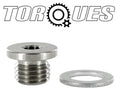 M12x1.5 Round Head Port Plug In Stainless Steel with Washer