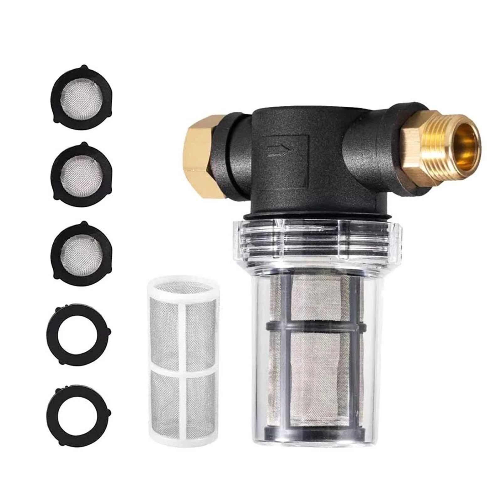 For Garden Hose Pressure Washer Inline Water Filter 80PSI Max 40 Mesh