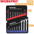 WORKPRO 20PC 2-IN-1 Combination Wrench Set SAE Metric 12-Point