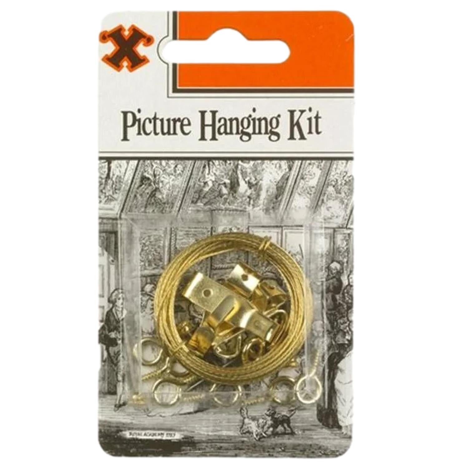 X-hooks Brass Picture Hanging Kit Hook Wire & Eye | Built Supply Co