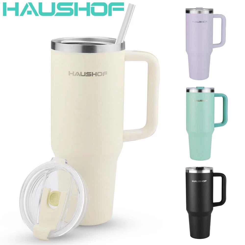 Haushof 40oz Tumbler Insulated Stainless Steel Double Walled Mug With