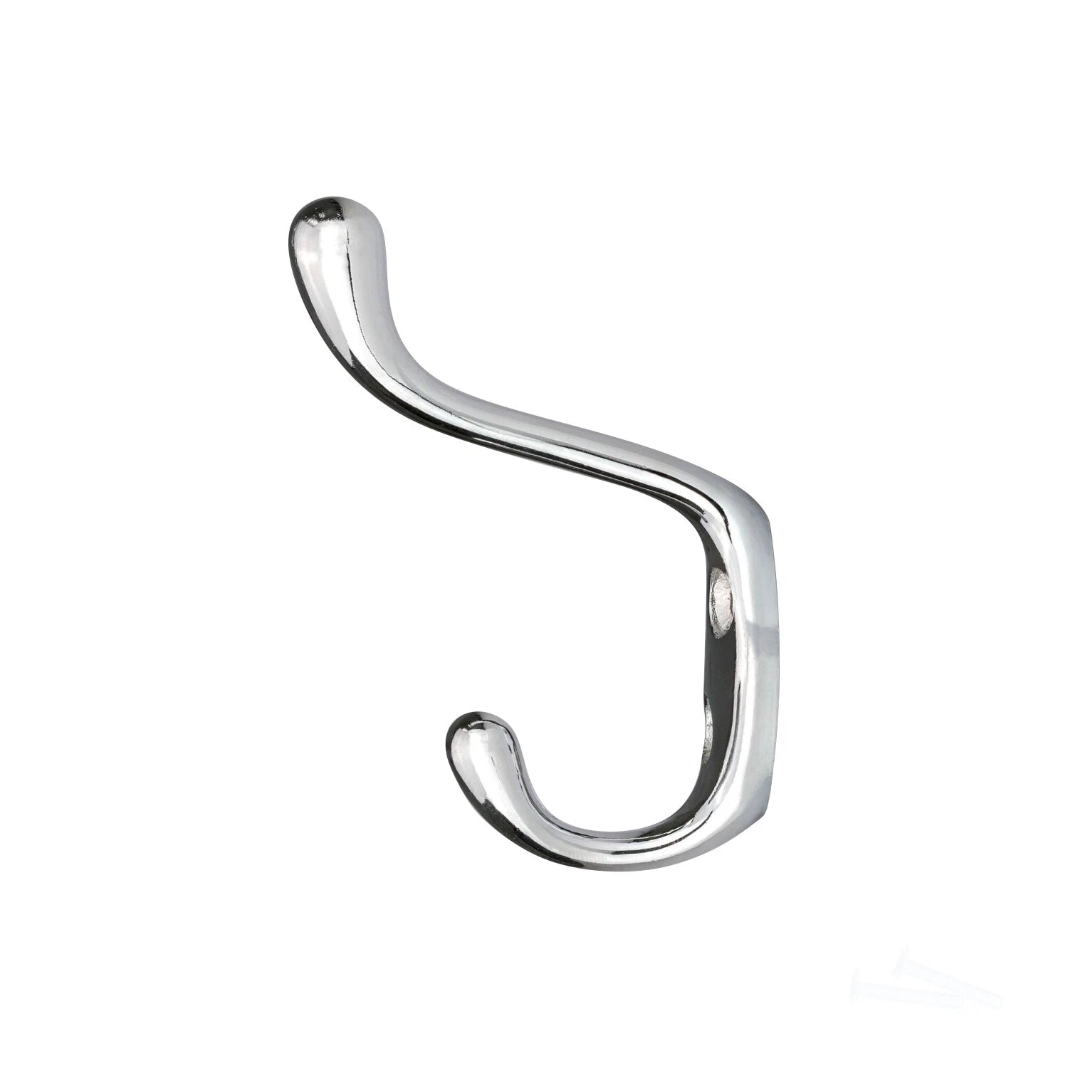 Rok Heavy Duty Chrome Home Wall Closet Hat Clothes Towel Coat Double
