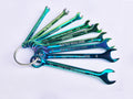 4-10MM 9PC Miniature Mini Combination Ring Open Spanner Set Rainbow
