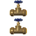 XFITTING 1" Push Fit Gate Valve with Drain 2 Piece