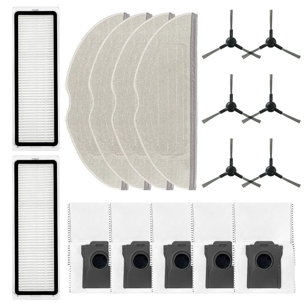 Side Brush Filter Mop Cloth Dust Bag Replacement Kit For Mova S20