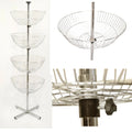 63 Inch High 4 Basket Display Wire Floor Tier Spinner Rack Dump Bin
