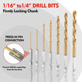 WORKPRO 9PCS 1/4" Hex Shank Drill Bits Titanium Plating HSS Drill Bit