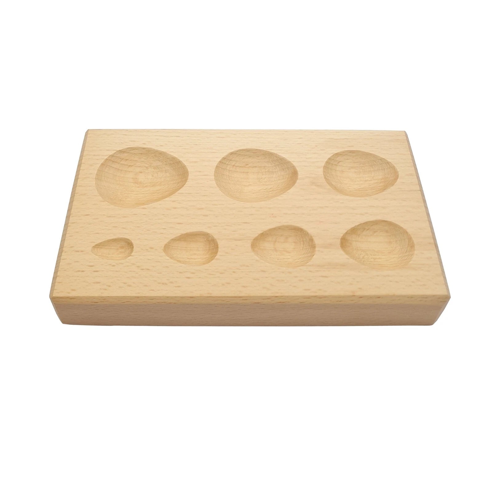 7-cavity Metal Forming Pear Shaped Wooden Dapping Block - Jewelry