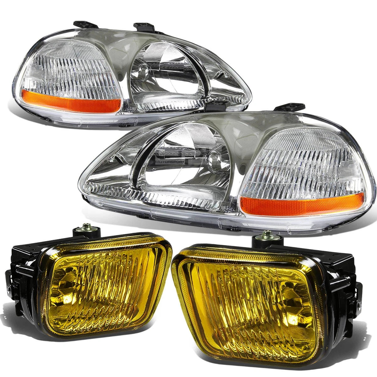 Chrome Housing Head Light Amber Side Marker+yellow | Built Supply Co