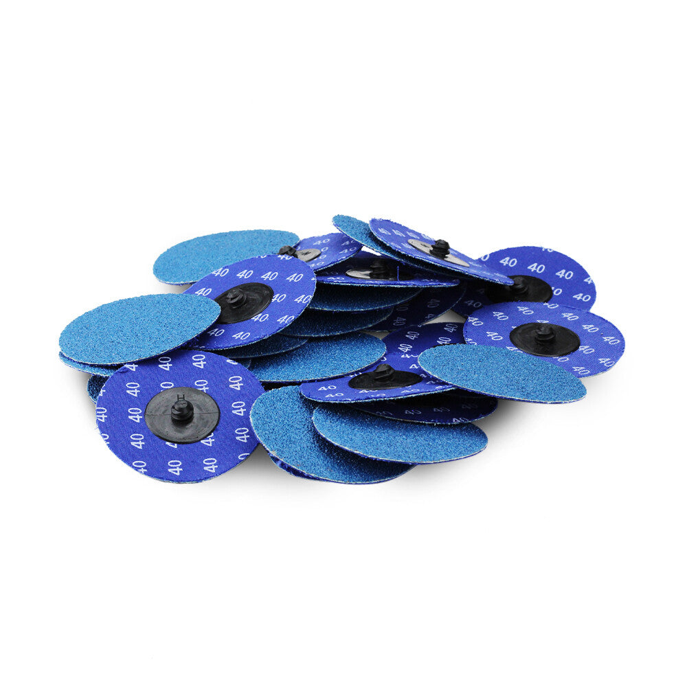 100 Pack - 3" Zirconia 40 Grit Quick Change Sanding Disc Black Hawk