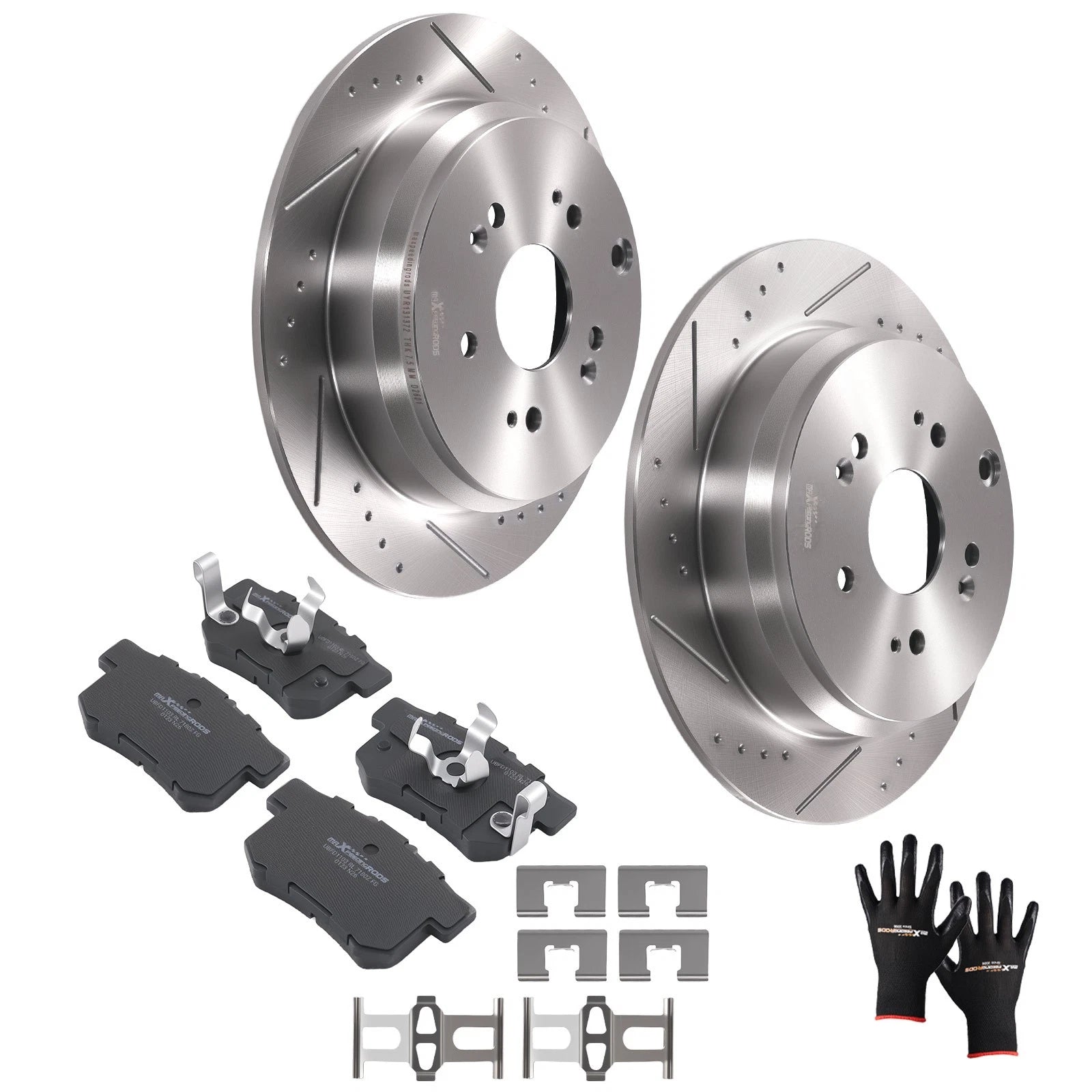 Rear Solid Brake Rotors Ceramic Pads for Honda CR-V 2005-2016/Acur<wbr/>a RDX 2010-18