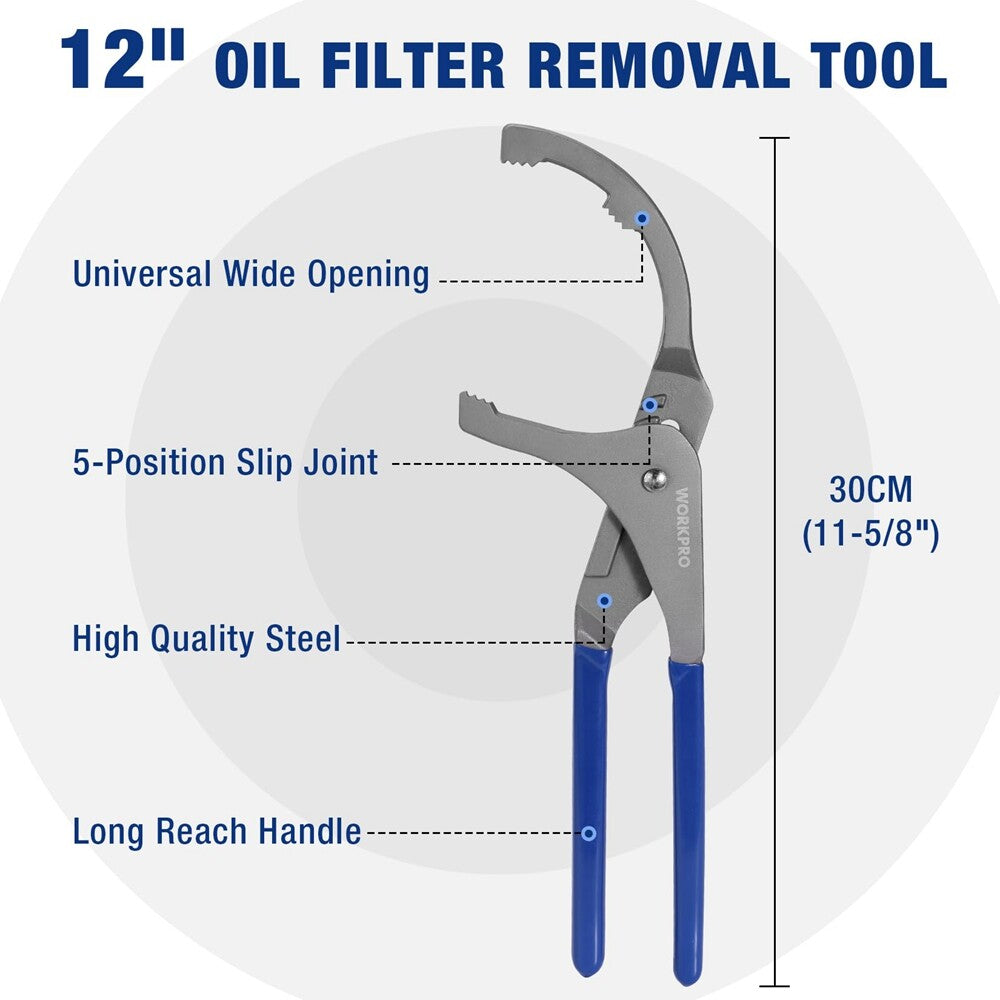 WORKPRO 12" Oil Filter Wrench by WORKPRO