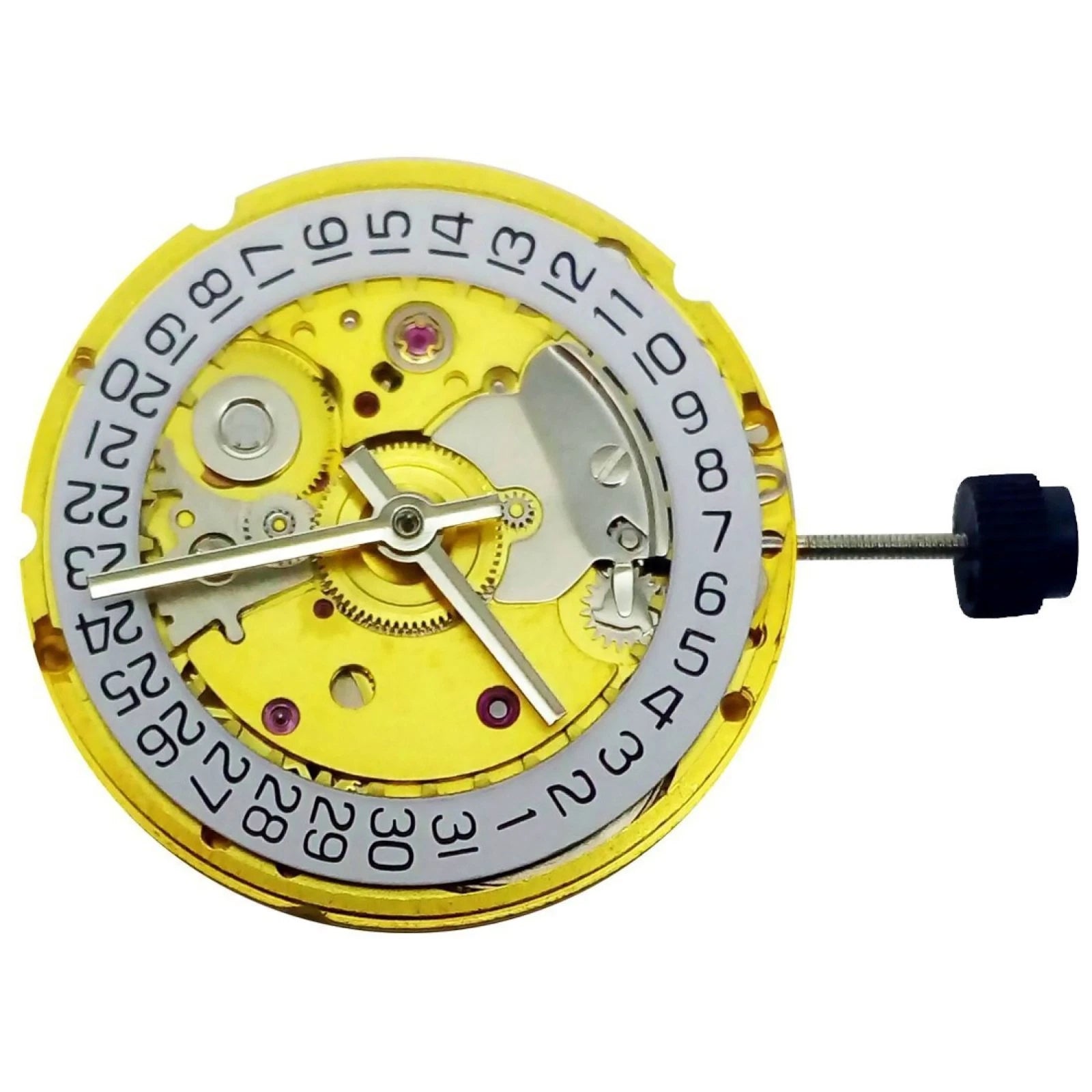 White/gold Retro Clone 25 Jewels Automatic Watch Movement For Eta