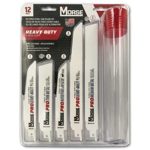 Morse 12pc Heavy Duty Recip Saw Blade Set