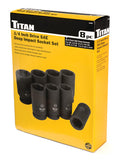 Titan 8-Piece 3/4" Drive Deep Impact Socket Set by Titan