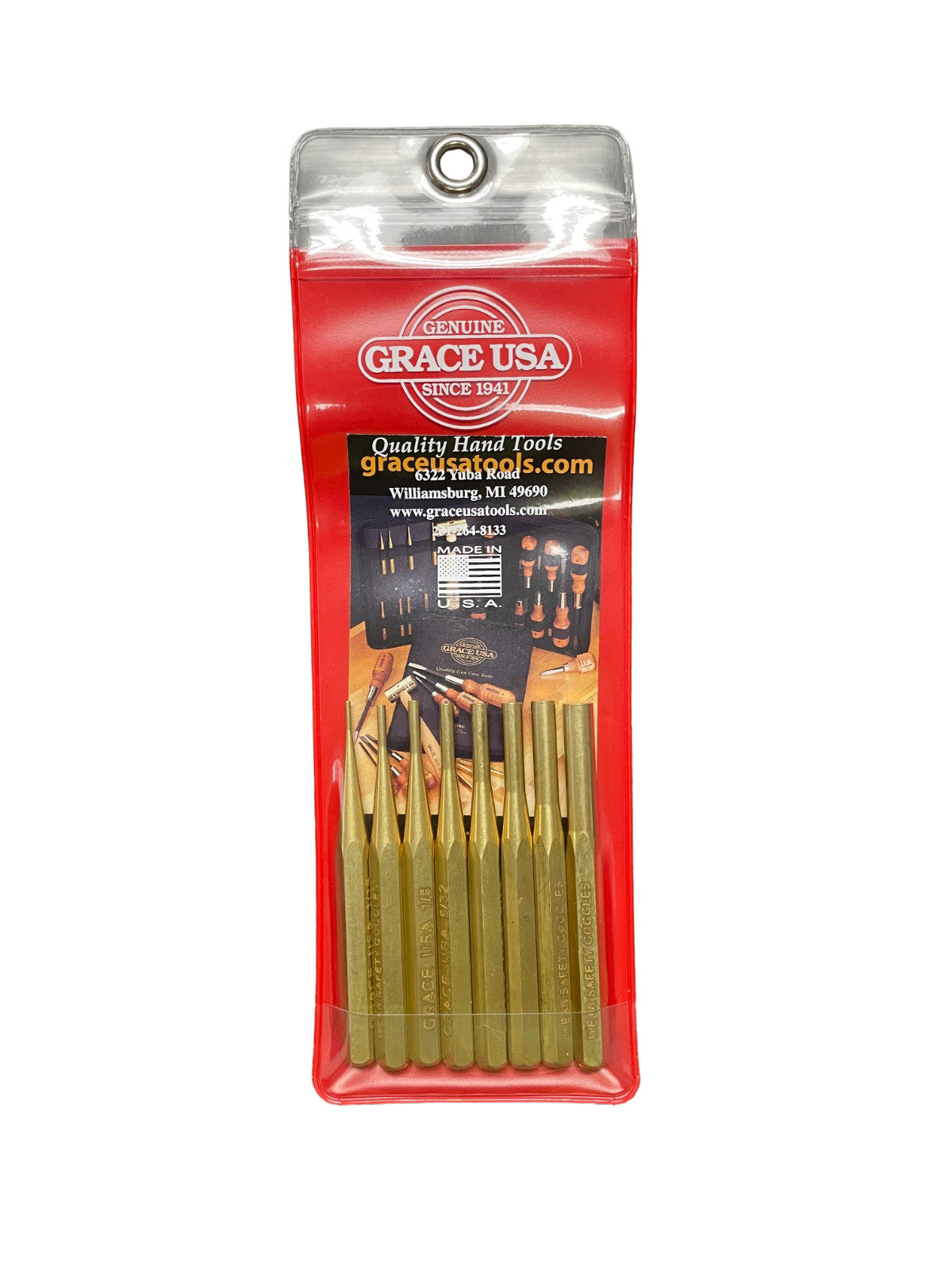 Grace Gunsmith Brass Pin Punch Set 8pc