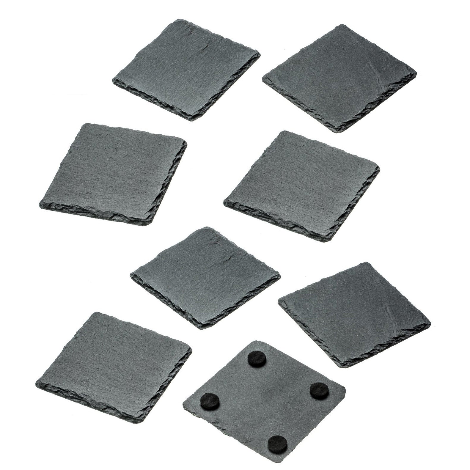 8 pc Set Grey Slate Coaster Drinks Cups Coasters Natural Square Drink Placemats