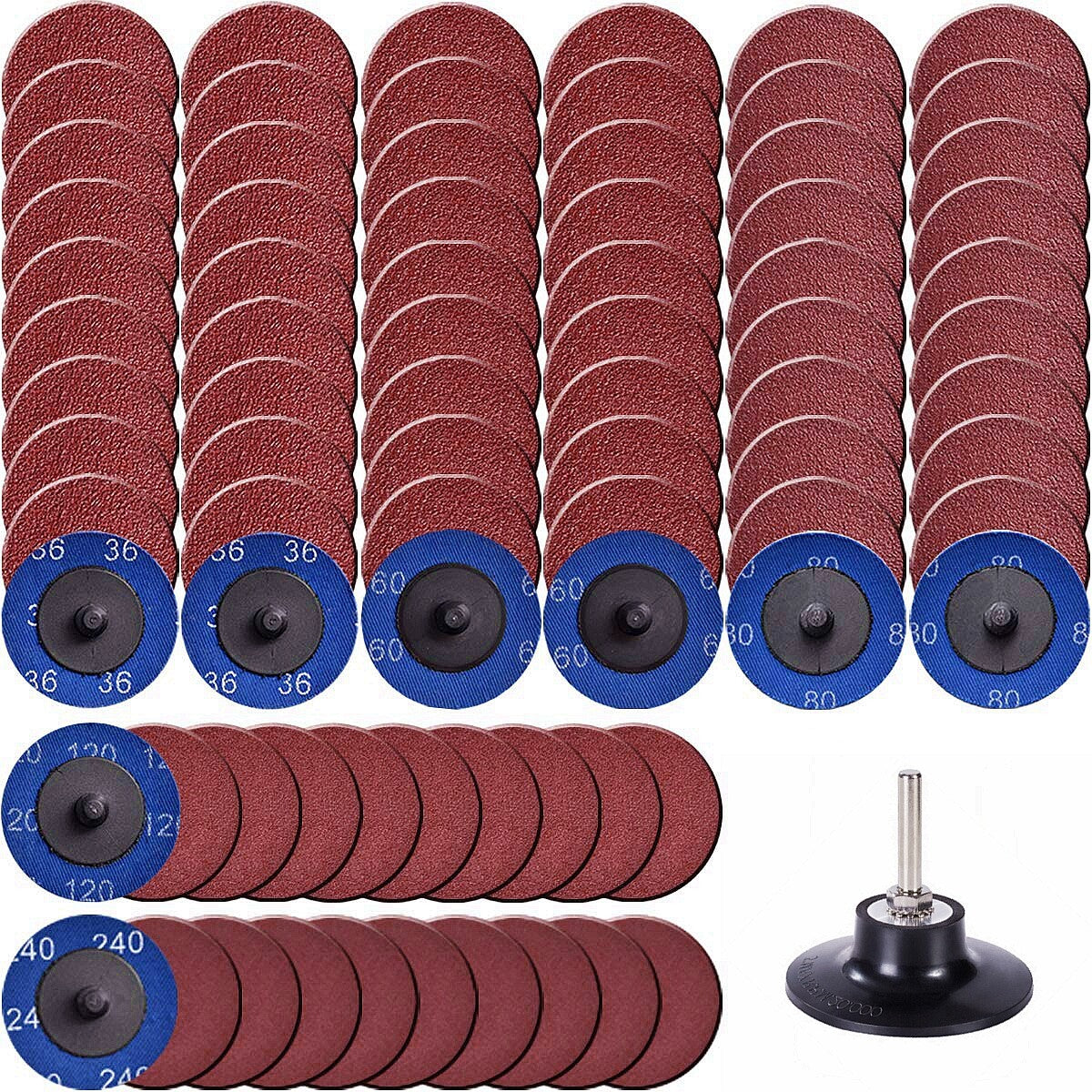 51x 2 inch Die Grinder Quick Change Sanding Disc R-Type 36 60 80 120