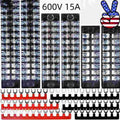 Dual Row 3-12 Position 600V Screw Connector Terminal Block Barrier