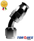 AN-12 (-12 JIC AN12) 30 Degree PTFE Stealth Black Hose Fitting