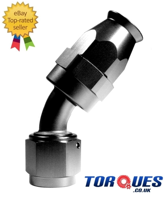 AN-12 (-12 JIC AN12) 30 Degree PTFE Stealth Black Hose Fitting