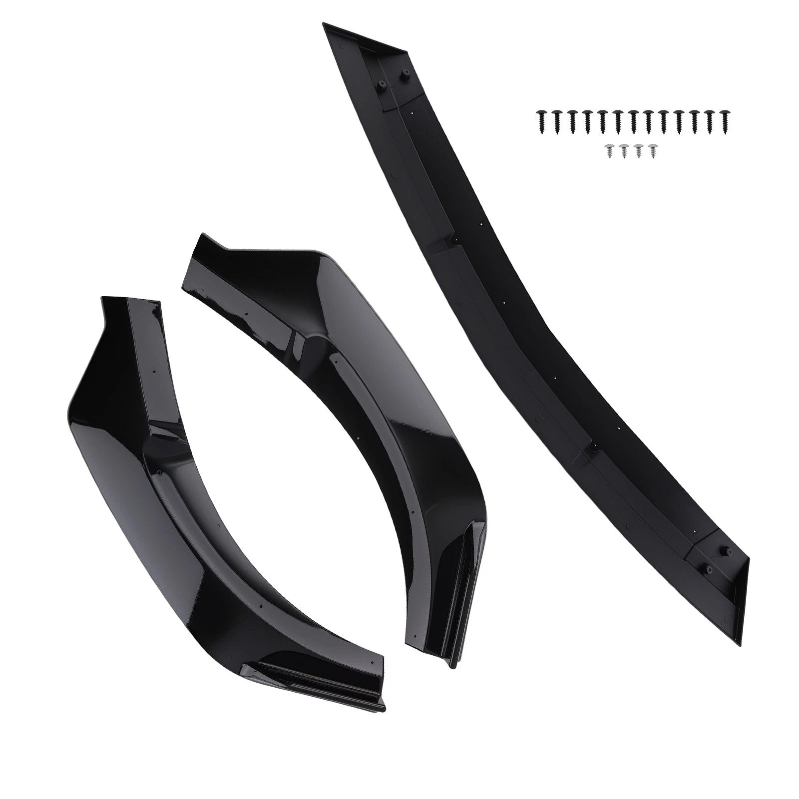 3PC Front Extension for Benz E300/E400/E450 Sport Package 17-19 Gloss Black