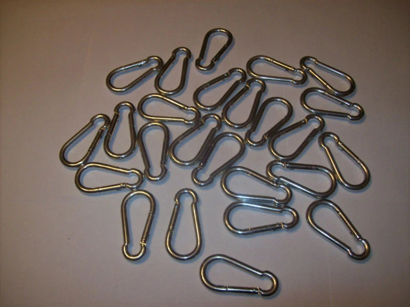 25 SNAP HOOK CARABINERS 1/4" 350lb STRENGTH CZCSH4