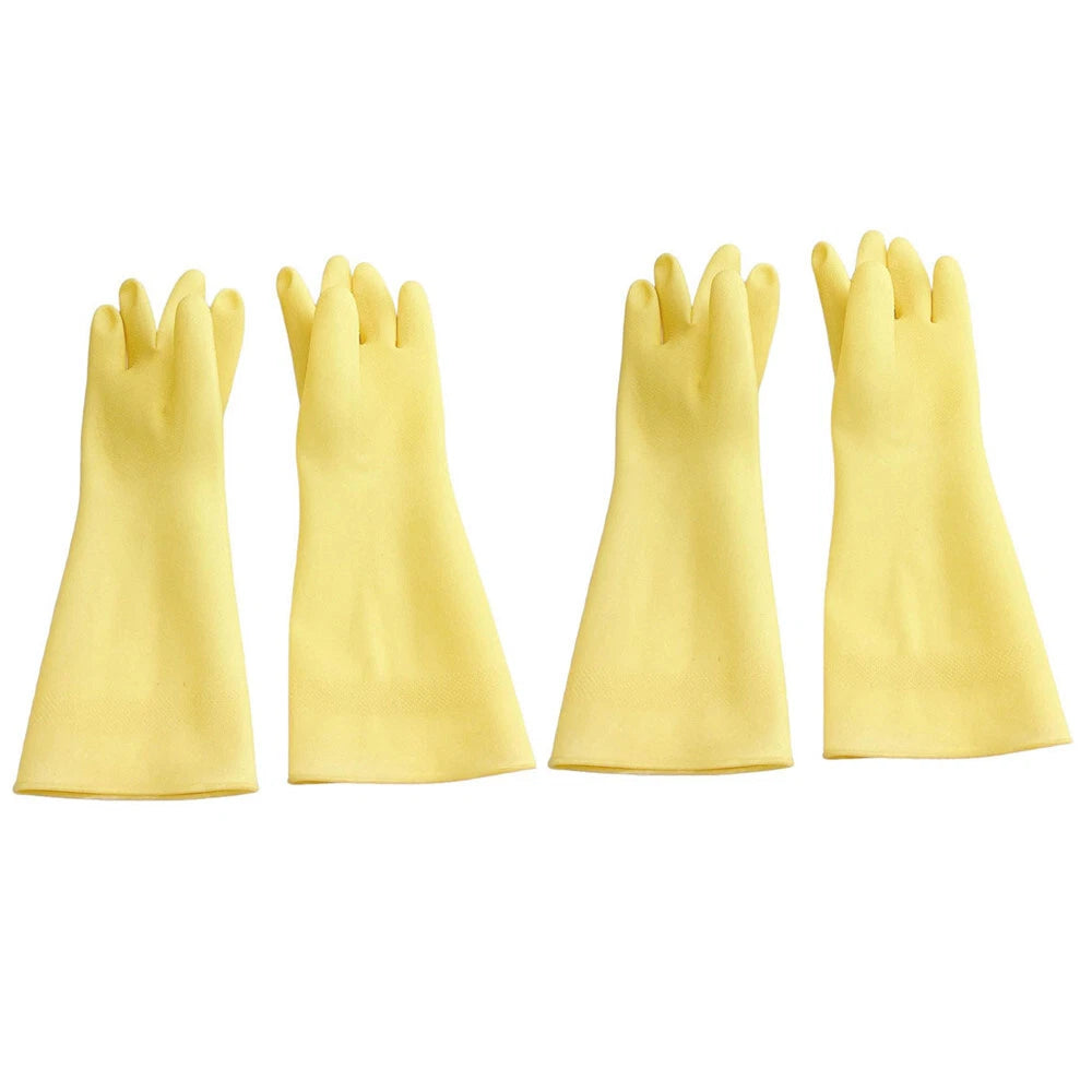 2 Pairs Rubber Dishwashing Cleaning Gloves Anti-slip For Household &
