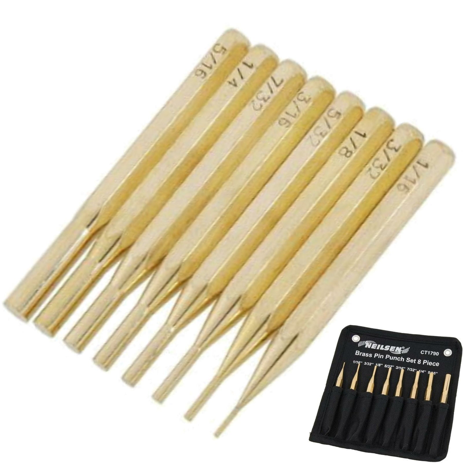 Neilsen 8pc Brass Pin Punch Set by Neilsen