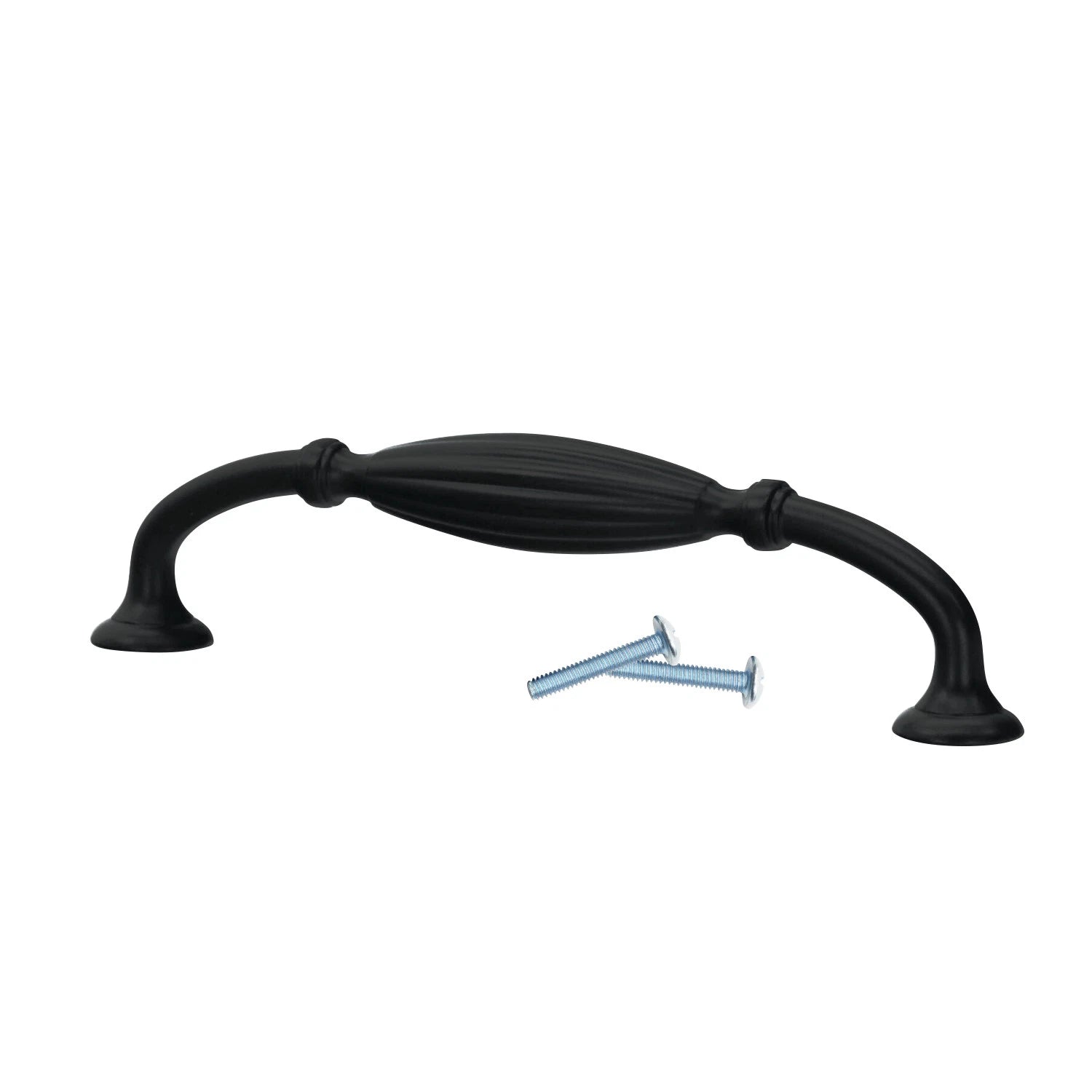 5-1/32 Inch Center To Center, 5-23/32" Long Cabinet Pull, Flat Black