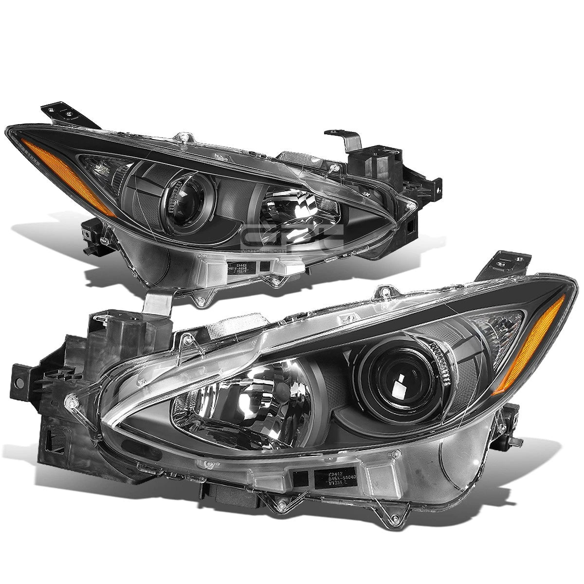 Fit 2014-2016 Mazda 3 Pair Black Housing Amber | Built Supply Co