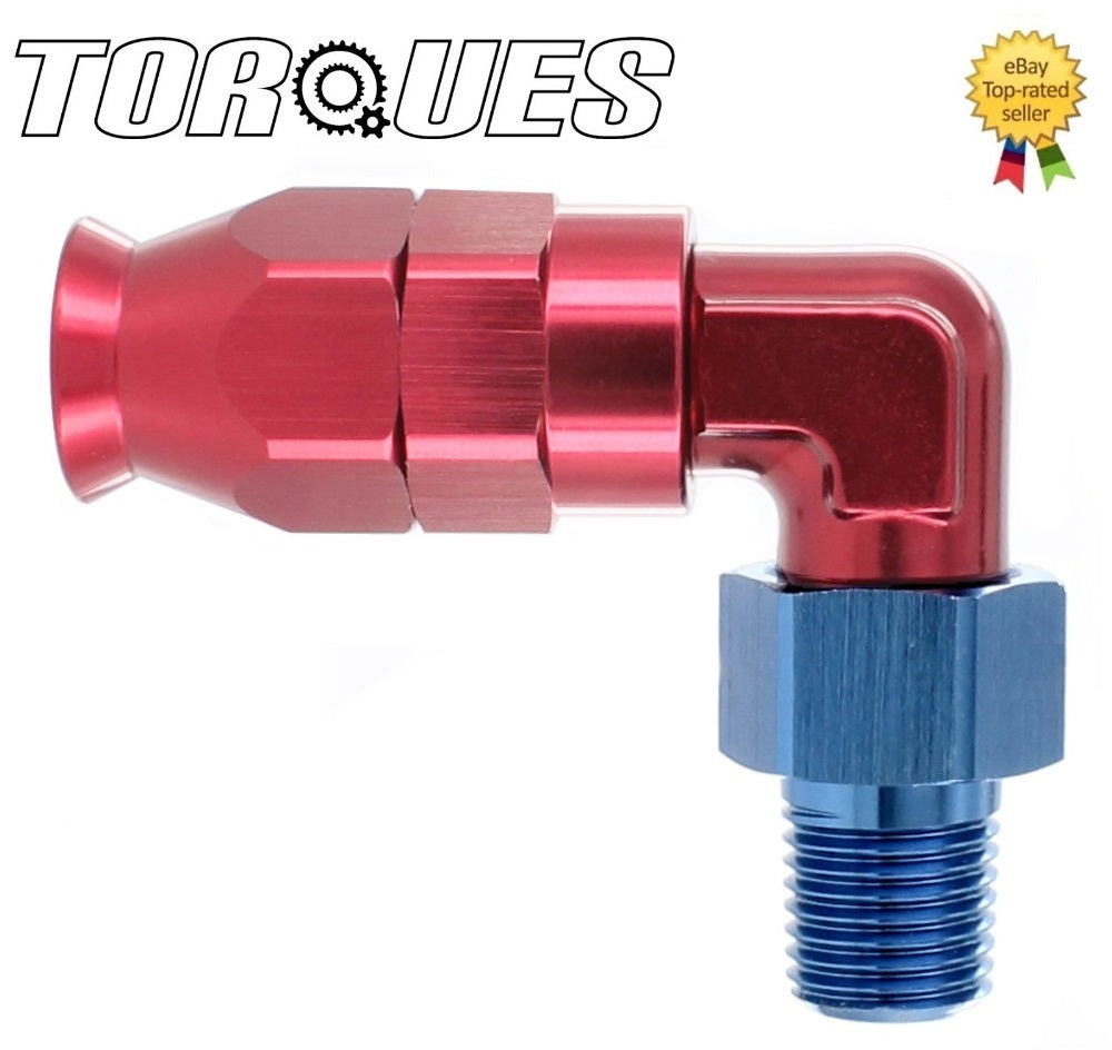 An-6 90 Degree 1/4" Npt Ptfe Fuel Hose Fitting