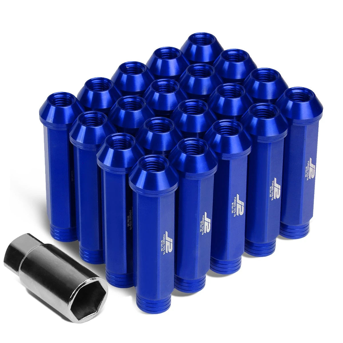 J2 7075 Forged Aluminum M12x1.5 9cm Open-end Lug Nut Set W/adapter