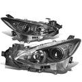 Fit 2014-2016 Mazda 3 Pair Black Housing Clear | Built Supply Co
