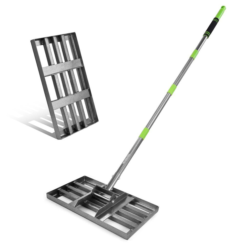 WORKPRO Heavy Duty Lawn Leveling Rake 17"x10" Ground Plate 6FT