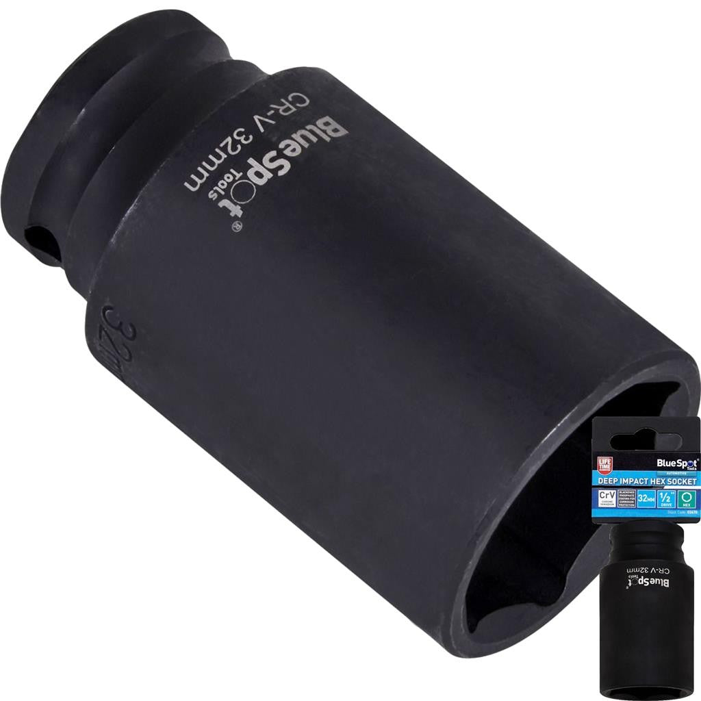 Bluespot 32mm Deep Socket Impact Hex 6 Point Single | Built Supply Co