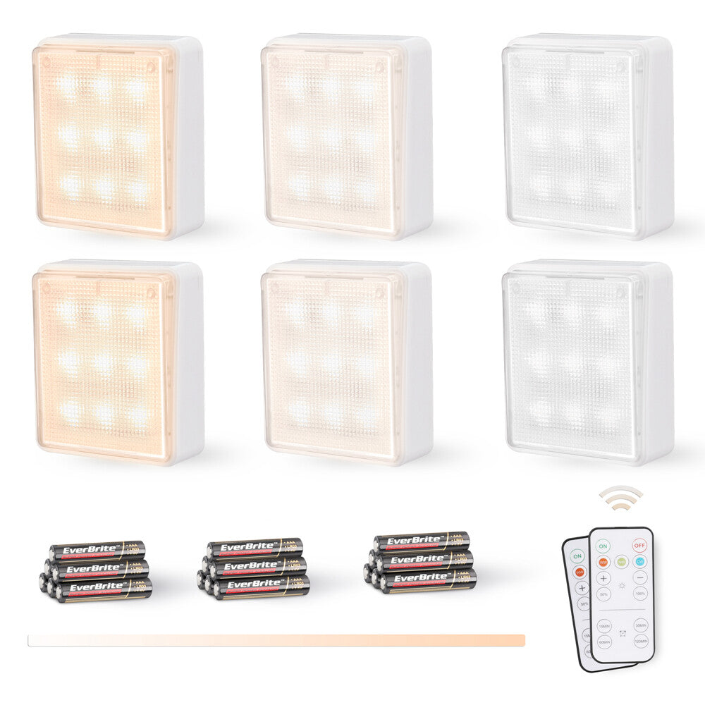 EverBrite 6 Packs Tap Lights LED Closet Lights Warm&Cool Whi