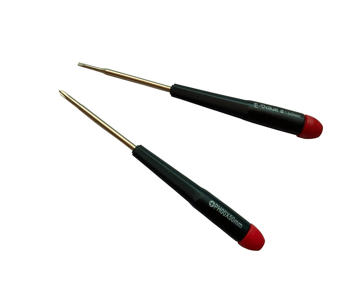 12pc-pack High Precision Cr-V Screwdriver Option Slotted 1.8mm/Ph#00/Ph<wbr/>#00+F1.8