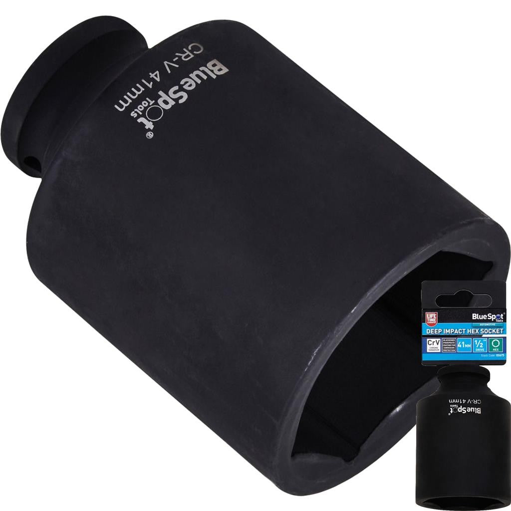 BlueSpot 41mm Deep Socket Impact Hex 6 Point 1/2" Drive by BlueSpot